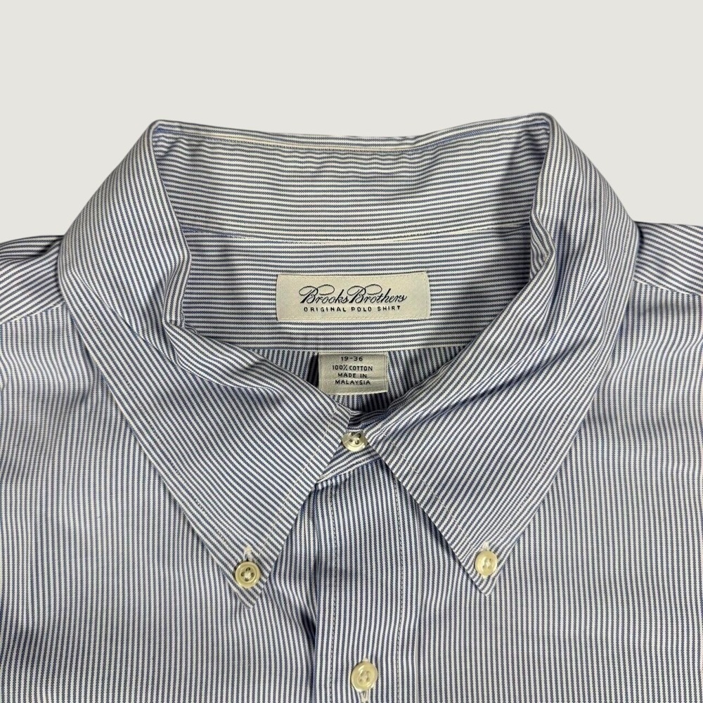 Brooks Brothers Original Polo Blue/White‎ Striped Cotton Button Down Sz 19-36